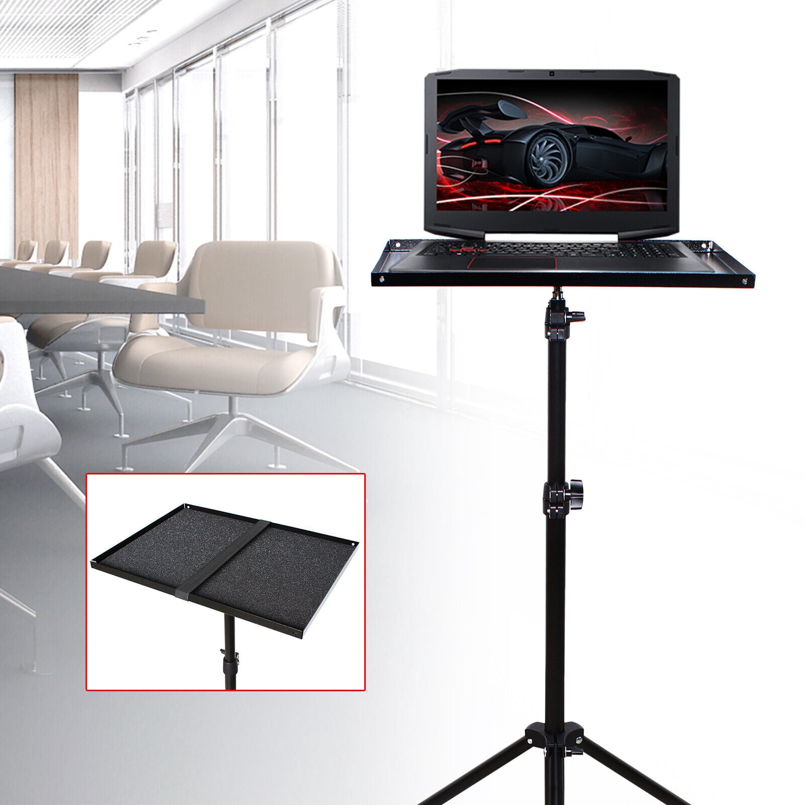 Tripod Stand Camera Notebook Laptop Projector Tray Holder 27" to 75" Adjust for Bedroom, Living Room