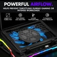 thumbnail image 3 of Gaming Laptop Cooling Pad with USB Hub - Boost Performance, Stay Comfortable - RGB Laptop Cooler Stand with Adjustable Height & Fan Speed, RGB, USB (C + A) Hub, for 15.6" - 19" Laptops, 3 of 4
