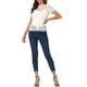 thumbnail image 2 of INSPIRAR CHIC Blusa de Encaje Floral con Corte Escallopado de Manga Corta Semi Transparente 3XL Blanca, 2 of 7