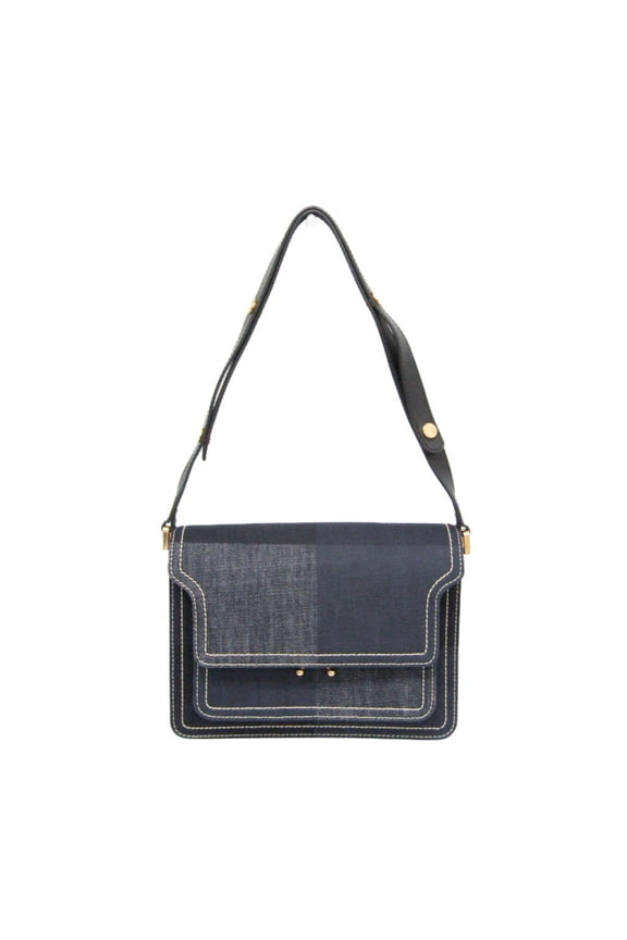 Pre-Owned Marni Trunk Bag Women's Denim Shoulder Bag Black,Navy (Good)