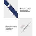 thumbnail image 3 of Uxcell Genuine Leather Band Smooth Flat Leather Watch Strap for Men and Women Dark Blue/Silver Tone 14mm, 3 of 7