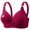 Wine, variant on Fancifize Women Wireless Bras Seamless Full Coverage Pleated Bra Push Up No Underwire Underwear Comfy Breathable Fashion Bralette
