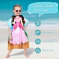 thumbnail image 2 of Catalonia  Girl's Princess Hooded Poncho Towel for Ages 2 to 6, 100% Cotton Swimwear Cover-Ups, 2 of 7