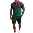 thumbnail image 2 of Kakina CMSX Summer Shirts for Men Clearance Men 168 Piece Casual Short Sleeve Tee Shirts And Fit Sport Shorts Set, 2 of 5