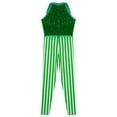 thumbnail image 7 of TiaoBug Kids Girls Christmas Candy Cane Sequined Dance Jumpsuits Gymnastics Dance Performance Unitard Green 14, 7 of 7