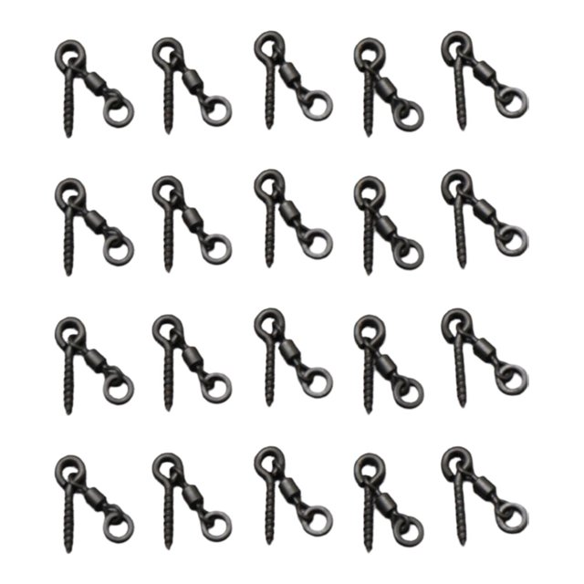 Mosiee 20Pcs Carp Fishing Screws With D-Rig Swivel Ring For Piercing And Holding