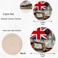 thumbnail image 3 of GZHJMY 2 Pcs Cotton Vintage London Bridge British Flag Woven Pot Holder Trivets Set,Round Coasters Placemat for Cooking Baking Hot Dish Pan Pot Bowl Teapot(7&9 Inches), 3 of 5