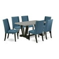 thumbnail image 6 of East West Furniture V-Style 7-piece Wood Dining Set with Fabric Chairs in Black, 6 of 10