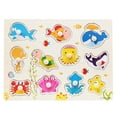 thumbnail image 2 of Kids Puzzle Marine Animal Para Bebés Juguete Para Niños Mejora Coordinación Mano-ojo Del Para Niños 12 CUTICAT Juguete de rompecabezas de madera, 2 of 5