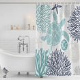 thumbnail image 4 of Turquoise Coastal Turtle Waterproof Fabric Shower Curtain,Ocean Coral Nautical Waterproof Fabric Shower Curtain for Bathroom Curtains Bathtubs Hotel Shower Curtains with 12 Hooks Standard 66x72, 4 of 8