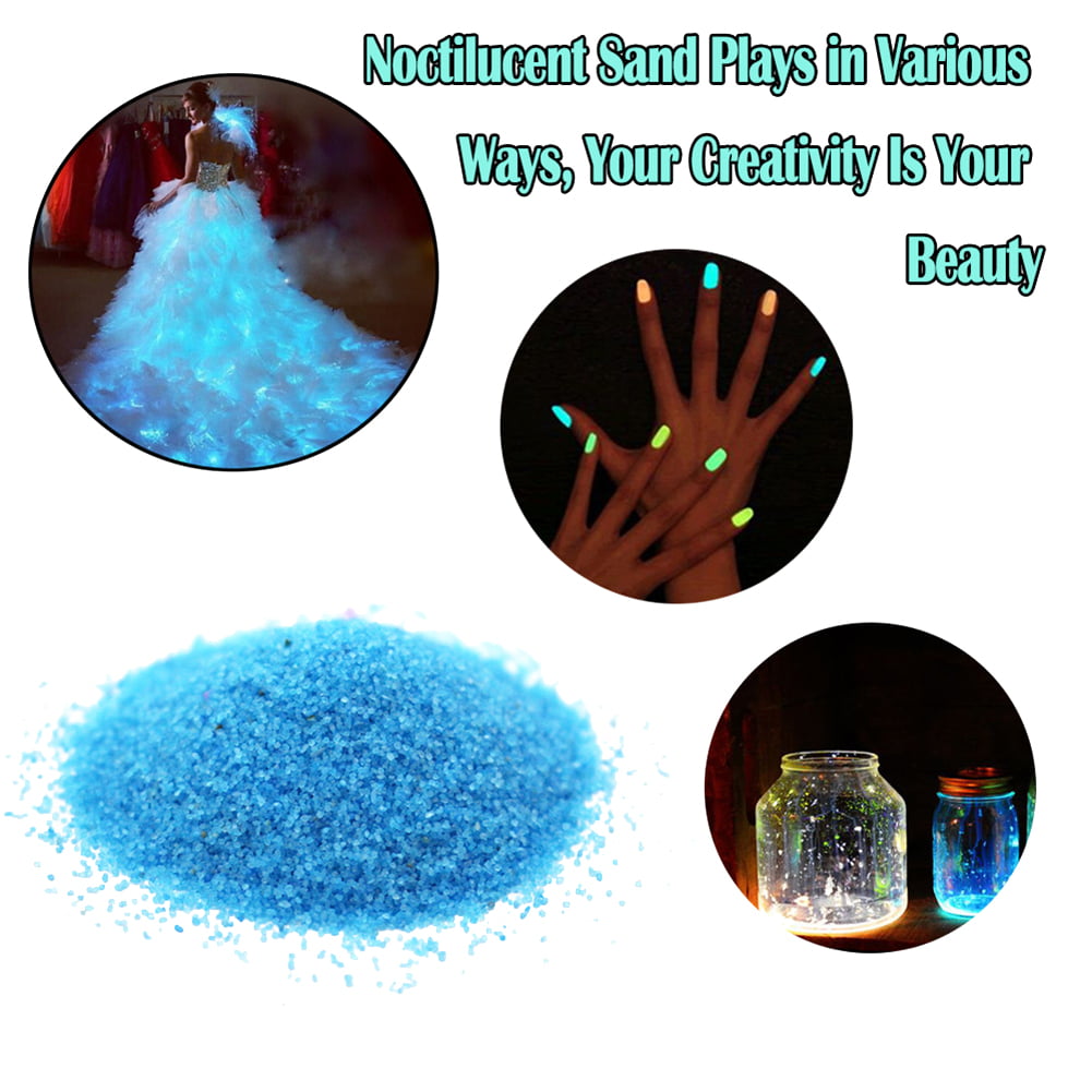 HsgbvictS Toys for All Ages Glow in Dark Fluorescent Luminous Sand Wishing Bottle Fish Tank Gravel Decor Glow in The Dark Sky Blue Wishing Bottle/Fish Tank Decor Luminous 