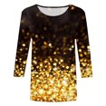 thumbnail image 4 of WEAIXIMIUNG Women's Long Sleeve T-Shirts Loose Fit Tops for Womens Casual Summer Tops Three Quarter Sleeve Round Neck Tee T Shirt St Patricks Day Printed Loose Side Split Tunic Blouse, 4 of 4