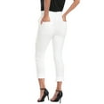 thumbnail image 3 of HDE Pull On Capri Pants For Women with Pockets Elastic Waist Cropped Pants White - L, 3 of 6