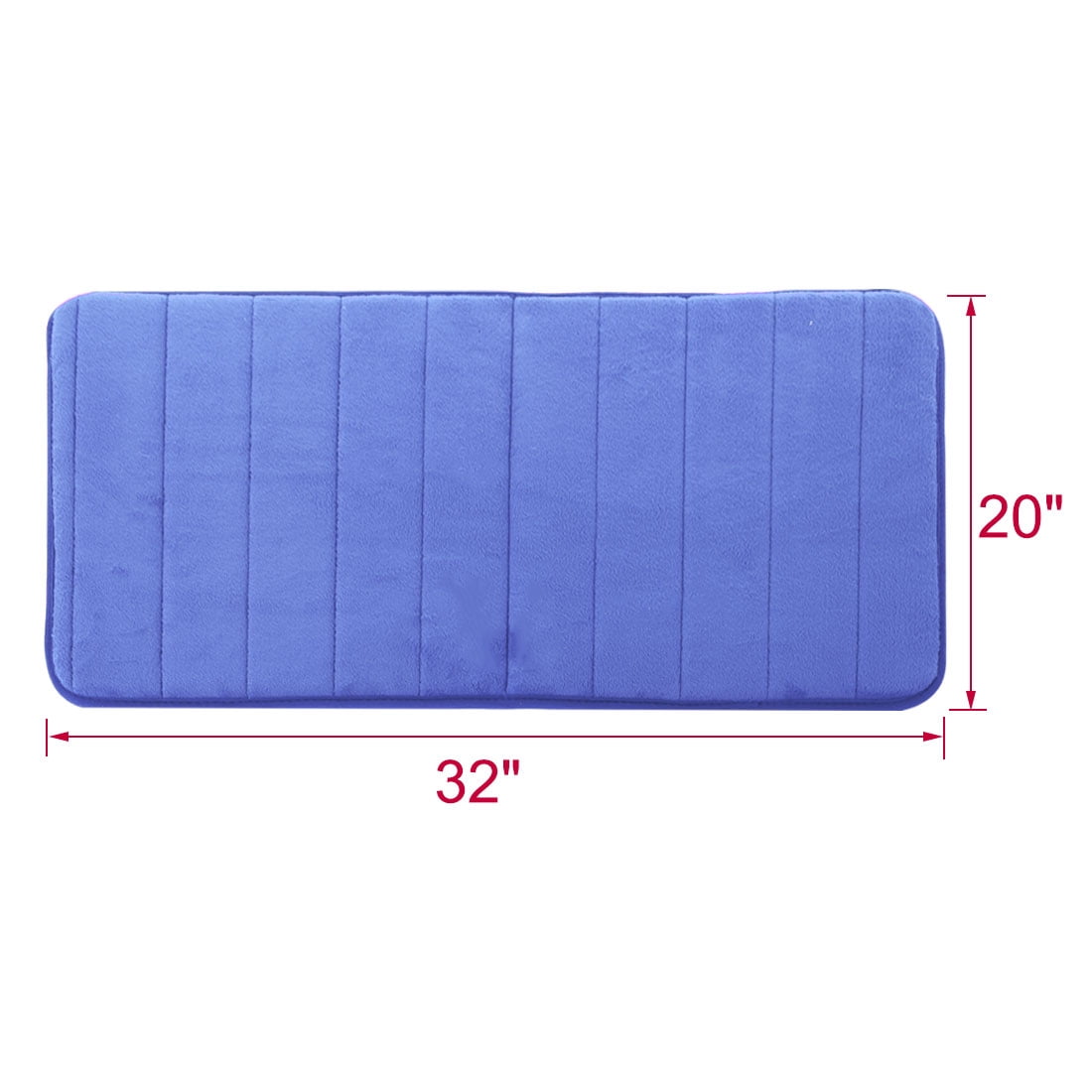 Unique Bargains Solid Contemporary Memory Foam Bath Rug Blue 32"x20"