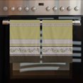 thumbnail image 2 of Sage Green Floral 1 Pack Kitchen Towel, Water Absorbent Dish Towel, Modern Farmhouse Leaves Brown Striped Decorative Hand Towels - Quick Drying Cloth for Cooking Baking, 18x28 Inch, 2 of 8