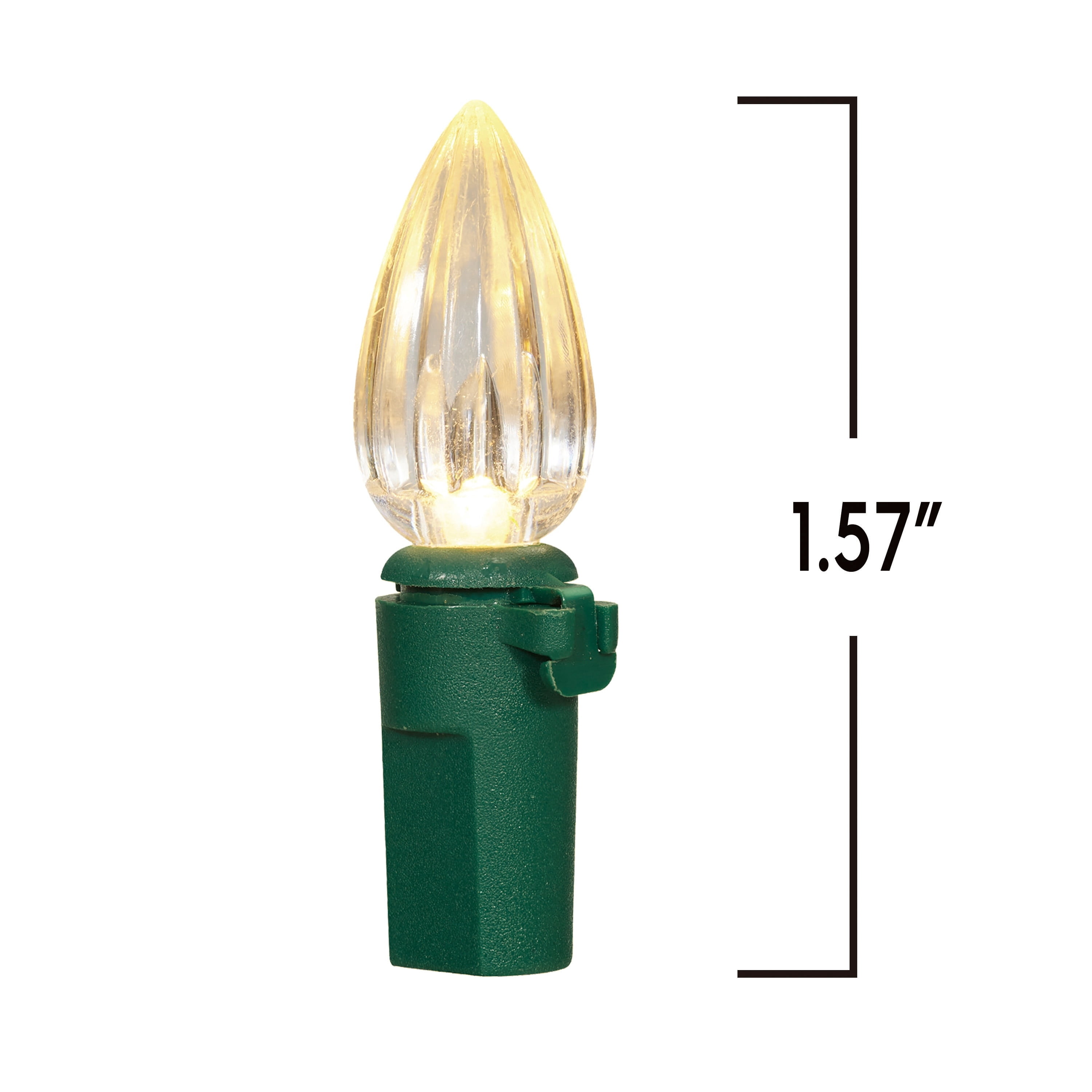 Indoor 20-Count Battery-Operated LED Vertical-Cut C3 Christmas String Lights, Warm White, Green Wire, 6.33', by Holiday Time