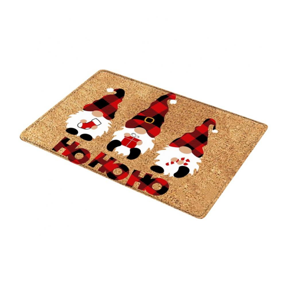 Seasonal Winter Christmas Holiday Low-Profile Floor Mat Switch Mat for Indoor Outdoor 17 x 29 Inch Artoid Mode Merry Christmas Gnomes Christmas Decorative Doormat Black 