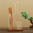 thumbnail image 6 of NOVELAR Glass and Wood Incense Stick Holder, 10.4 in Height, Features Storage Tube and Ash Catcher Cup for Versatile Aromatherapy Use at Home, 6 of 7