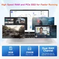 thumbnail image 3 of 17.3" IPS FHD Laptop, Intel 6 Cores i3-1215U 8GB RAM 256GB SSD (Beat Ryzen 5 7520U, Up to 4.4GHz) Computer with 65W GaN Type C Backlit Keyboard Fingerprint, for Home Student and Business Silver, 3 of 7