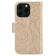 thumbnail image 2 of Decase Wallet Cover For Apple iPhone 15 6.1",Premium Flower Pattern Shockproof Flip Card Slots Holder Case With Hand Strap & Magnetic Clasp,Anti-Scratch Phone Shell,for iPhone 15 - Gold, 2 of 5