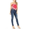 thumbnail image 4 of Women's Paisley Sexy Bandana tube crop top with clear adjustable spaghetti strap, 4 of 4