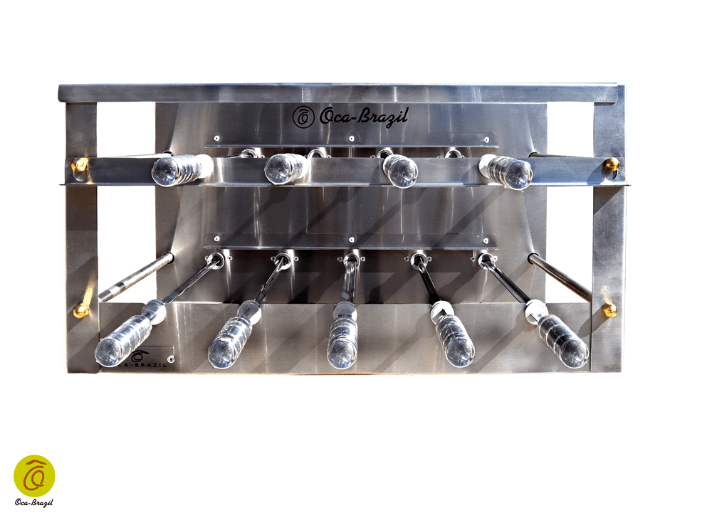 Brazilian BBQ Charcoal Grill - 09 Skewers - Rotisserie System - Oca-Brazil