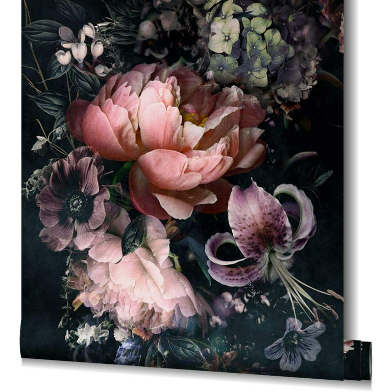 Dark Floral Peel and Stick Wallpaper, Dutch Flowers Oil Painting, Wall  Mural, Still Life Flowers Wall Art, Dark Flowers, Dark Wall Mural 