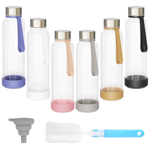 Botellas de agua de vidrio Sursip de 540 ml con tapa sin BPA, juego de 6