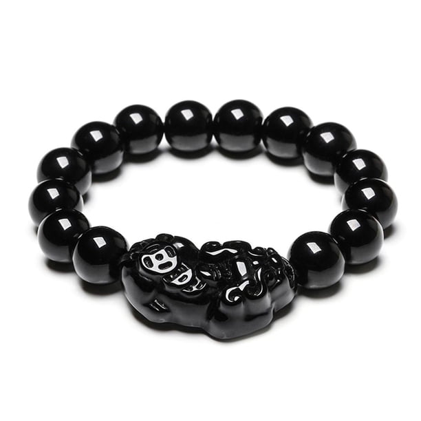 Pulsera De Obsidiana Colorida Que Imita Los Ojos De Color Natural Pulsera Pi Xiu Buena Suerte Riqueza Pulseras Unisex 12 Mm Inevent AP005742-00