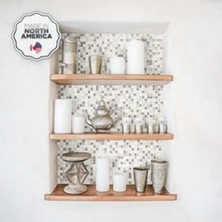 Smart Tiles Peel and Stick Backsplash, 5 Adhesive Tiles, Minimo Beige/Grey/White, 11.55"x9.64"