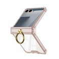 thumbnail image 5 of Allytechgroup Rugged Case for Samsung Galaxy Z Flip 7 with Metal Ring Kickstand Shockproof Soft TPU Bumper Cover Hard PC Shell Slim Lightweight Stand Anti-slip Phone Case for Galaxy Z Flip 7, Pink, 5 of 7