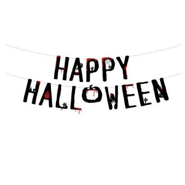 Decoración de Fiesta de Halloween con Banderas y Pancartas