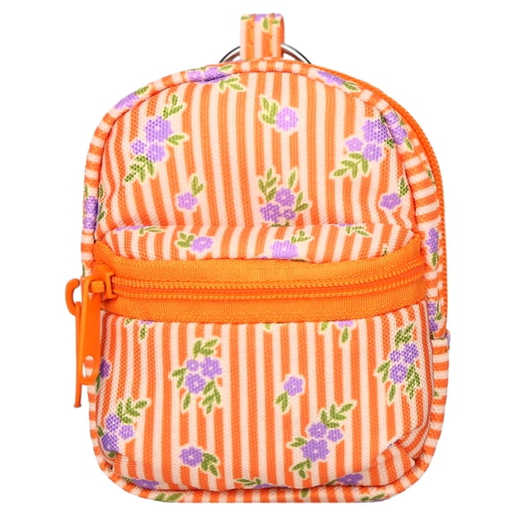 Pen+Gear Mini Backpack Charm, Orange Floral, 3.55 inch