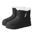 thumbnail image 6 of Viluyesy Womens Ankle Snow Boots Round Toe Thick Platform Sole Plush Lined Side Zipper Casual Winter Outdoor Boots Black Size 6, 6 of 7