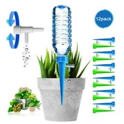 Upgraded Adjustable Self Watering Spikes.Indoor Outdoor Plastic Bottle Garden Plant Drip Irrigation Automatic Device Spike System. Care Your Indoor & Outdoor Home Office Plants-12 Pack