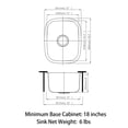 thumbnail image 6 of Sinber 15" Undermount Single Bowl 304 Stainless Steel Kitchen Sink, 6 of 14
