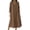Brown, variant on Maxi Dresses for Women V Neck Three Quarter Sleeve Loose With Pockets Minimalist Casual Style For Home And Everyday Wear