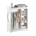 thumbnail image 3 of Kids Furniture Kids Dress Up Storage with Mirror and Hooks, Wooden Dress Up Clothes Rack with Hanging Rod, 3 Side Hooks, Storage Shelves and Top Shelf, Toddler Costume Organizer for Playroom Bedroom, 3 of 21