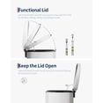 thumbnail image 2 of 13 Gallon Stainless Steel Kitchen Trash Can with Lid, Large Rustproof Step-on Metal Garbage Bin with Inner Bucket, Rear Handle, and Soft Close Lid, Durable and Stylish Waste Container,White, 2 of 6