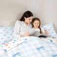 thumbnail image 5 of Erosebridal Cute Coquette Bowtie 7 Pieces Bedding Comforter Set,Blue Geometric Plaid Full Bedding Set For Girls Kids,Colorful Stars Reversible, 5 of 7