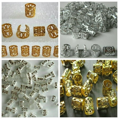 Mixed Dread Lock Dreadlocks Gold And Silver Plated Beads Metal Cuffs Mixed Dread Lock Dreadlocks Gold And Silver Plated Beads Metal Cuffs Hair Decoration Filigree 20
