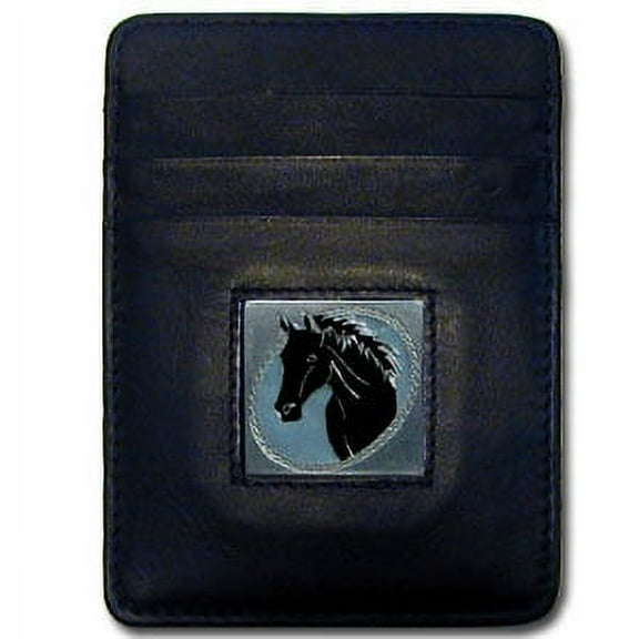 Horse Head Leather Money Clip Cardholder