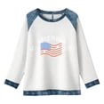 thumbnail image 4 of 250 Anniversary USA Shirt Women's Independence Day Print Casual Crewneck Sweatshirt Soft Long Sleeve Pullover for Holiday Daily Wear White XL, 4 of 4