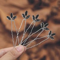 Crystal Bride Wedding Hair Pins Bridal Hair Piece Wedding Hair Accessories for Women and Girls (Pack of 5) (A Silver)