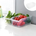 thumbnail image 4 of Caja de almacenamiento para refrigerador, organizador de alimentos de plástico tipo cajón con ruedas, 36,5 x 19 x 13,5 cm, contenedor blanco para refrigerador, transparente y apilable,, 4 of 9