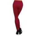 thumbnail image 3 of K-Cliffs Women's One Size Seamless Fleece Lined Leggings 2" Waistband, 3 Color Pack (Warm Red, Charcoal, Copper), 3 of 11