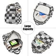 thumbnail image 5 of FORMRS Mini Backpack Purse for Women Quilted Travel Daypack Casual Shoulder Bag, Black and Gray Plaid Pattern, 5 of 7