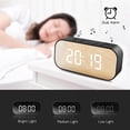 thumbnail image 2 of Alarm Clock with Bluetooth Speaker, Alarm Clock for Bedroom/Office, LED Digital Alarm Clock, Large Display Easy to Read Across,Makeup Mirror Multi-Function Desk Clock for Heavy Sleepers Adults(Black), 2 of 7