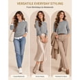 thumbnail image 5 of QUALFORT Women’s Crew Neck Pullover Sweater, Soft Midweight Long Sleeve Wool Blend Knit Top, Gray, Size XL, 5 of 7