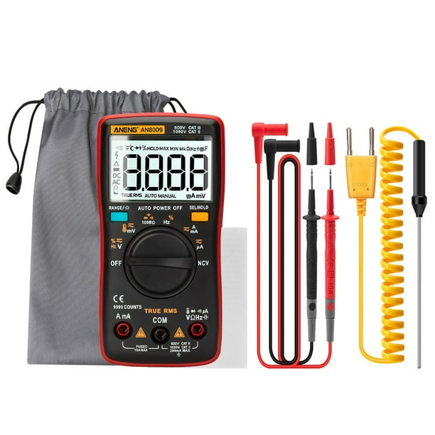 ANENG AN8009 AUTO RANGO AUTOMÁTICO LCD Multímetro Multímetro Tester Voltímetro AMMETER METER POR PORTÁPERIO Detector de mano de mano Inevent TO001278-03